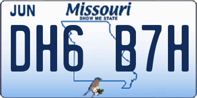 MO license plate DH6B7H