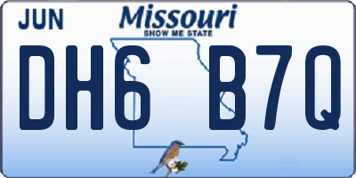 MO license plate DH6B7Q