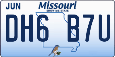 MO license plate DH6B7U