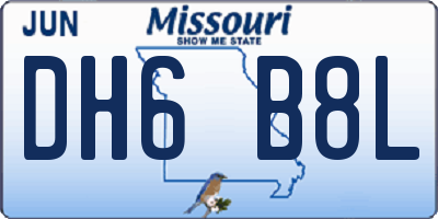 MO license plate DH6B8L