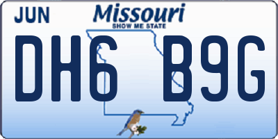 MO license plate DH6B9G