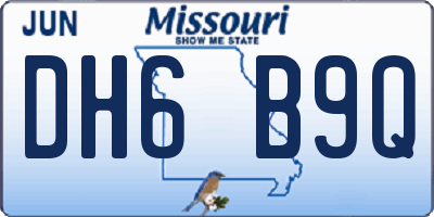 MO license plate DH6B9Q