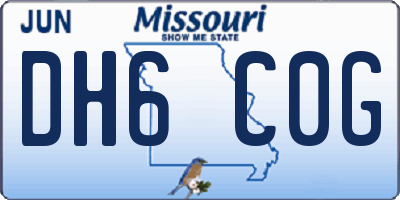 MO license plate DH6C0G