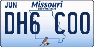 MO license plate DH6C0O