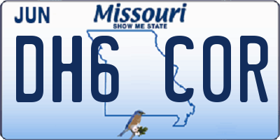 MO license plate DH6C0R