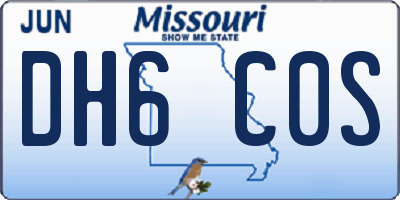 MO license plate DH6C0S