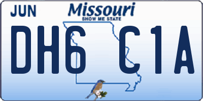 MO license plate DH6C1A