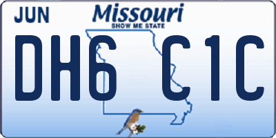 MO license plate DH6C1C