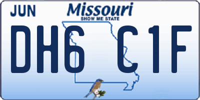 MO license plate DH6C1F