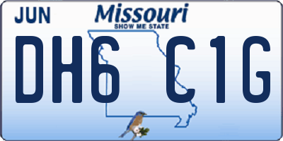 MO license plate DH6C1G