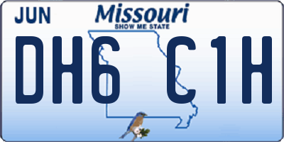 MO license plate DH6C1H