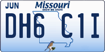 MO license plate DH6C1I