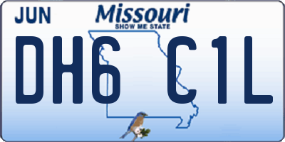 MO license plate DH6C1L