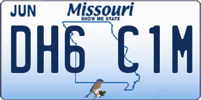 MO license plate DH6C1M