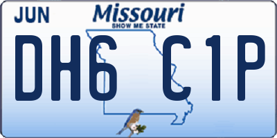 MO license plate DH6C1P