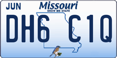 MO license plate DH6C1Q