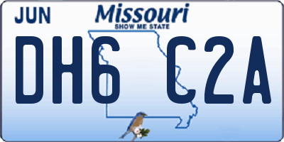 MO license plate DH6C2A