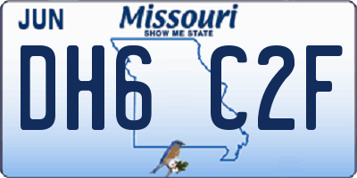 MO license plate DH6C2F