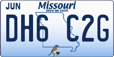 MO license plate DH6C2G