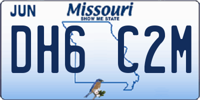 MO license plate DH6C2M