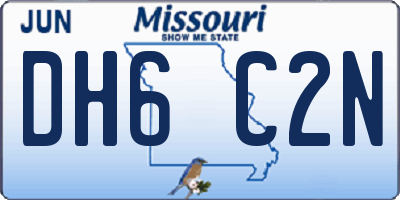 MO license plate DH6C2N