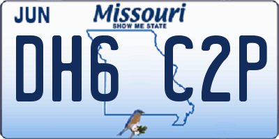 MO license plate DH6C2P