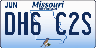 MO license plate DH6C2S