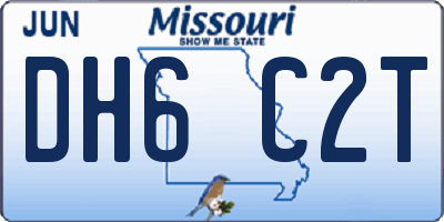MO license plate DH6C2T