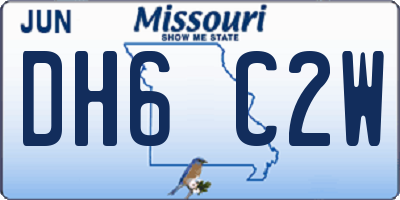 MO license plate DH6C2W