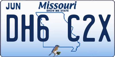 MO license plate DH6C2X