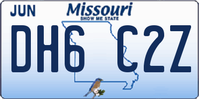 MO license plate DH6C2Z