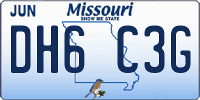 MO license plate DH6C3G
