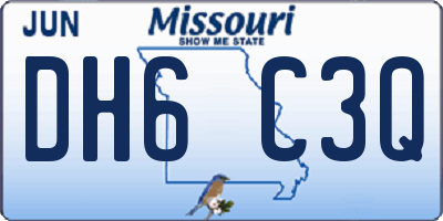 MO license plate DH6C3Q