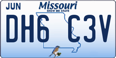 MO license plate DH6C3V