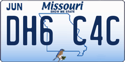 MO license plate DH6C4C