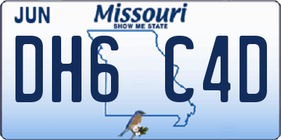 MO license plate DH6C4D