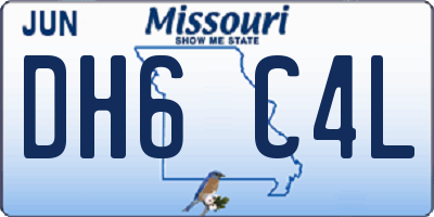 MO license plate DH6C4L