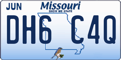 MO license plate DH6C4Q