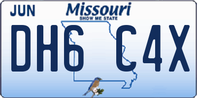 MO license plate DH6C4X