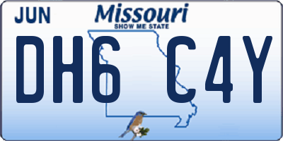 MO license plate DH6C4Y
