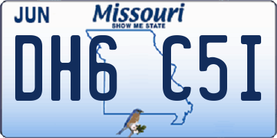 MO license plate DH6C5I