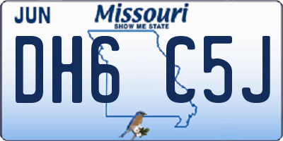 MO license plate DH6C5J