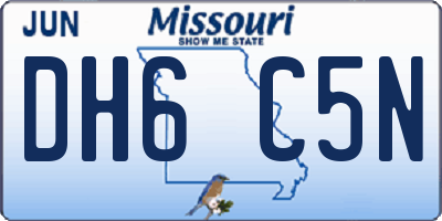 MO license plate DH6C5N