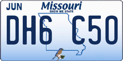 MO license plate DH6C5O