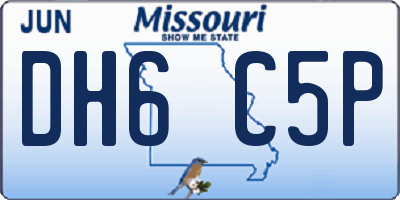 MO license plate DH6C5P