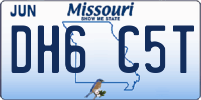 MO license plate DH6C5T