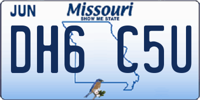 MO license plate DH6C5U