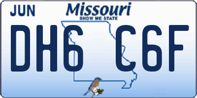 MO license plate DH6C6F