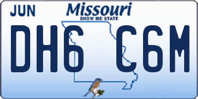 MO license plate DH6C6M