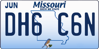 MO license plate DH6C6N